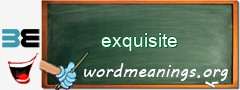 WordMeaning blackboard for exquisite